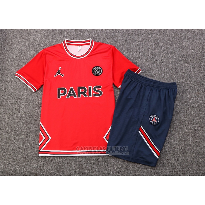 Fato de Treino Paris Saint-Germain Jordan Manga Curta 2022-2023 Vermelho - Calcas Curta